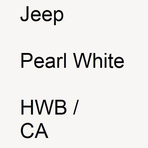 Jeep, Pearl White, HWB / CA.